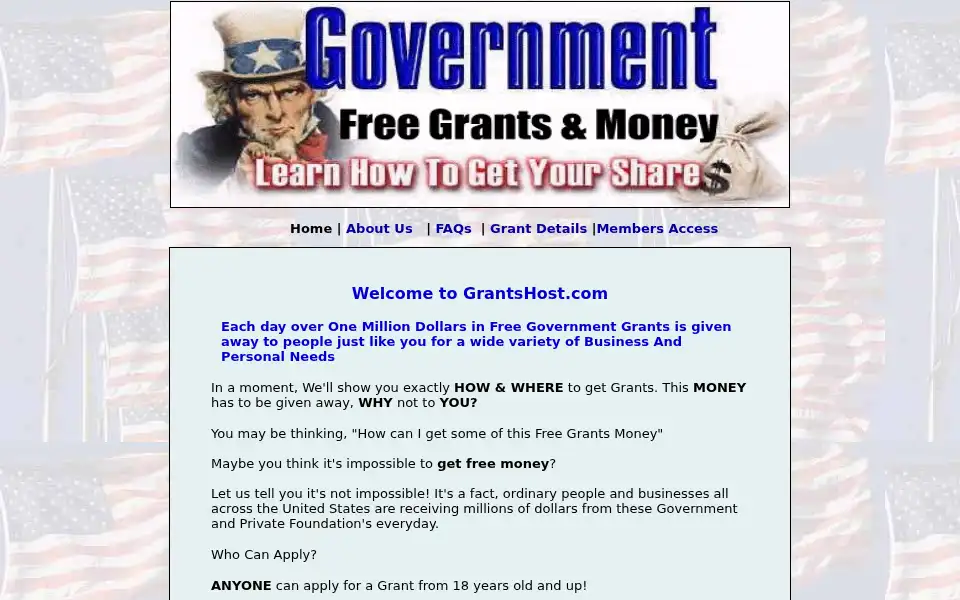 Screenshot of grantshost.com