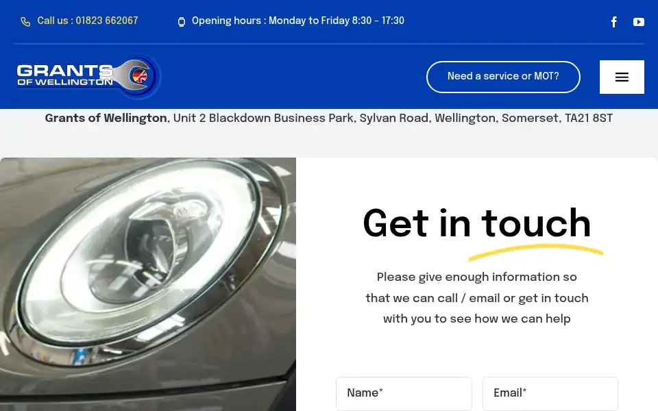 Screenshot of grantsofwellington.co.uk