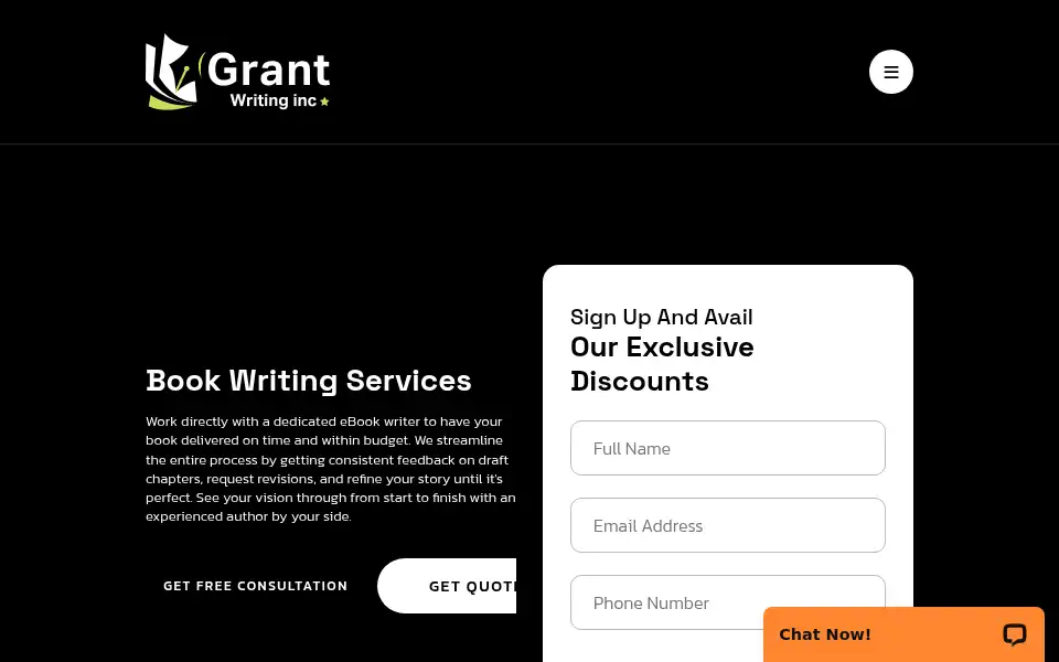 Screenshot of grantwritinginc.com