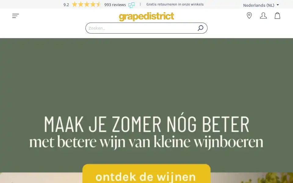 Screenshot of grapedistrict.nl