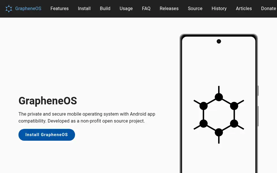 Screenshot of grapheneos.org