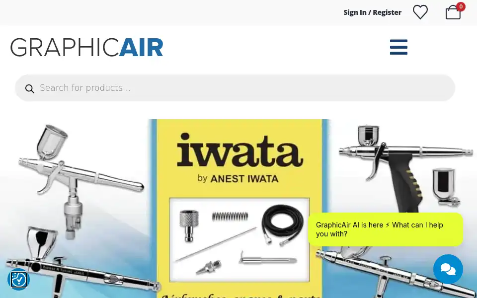 Screenshot of graphicair.co.uk
