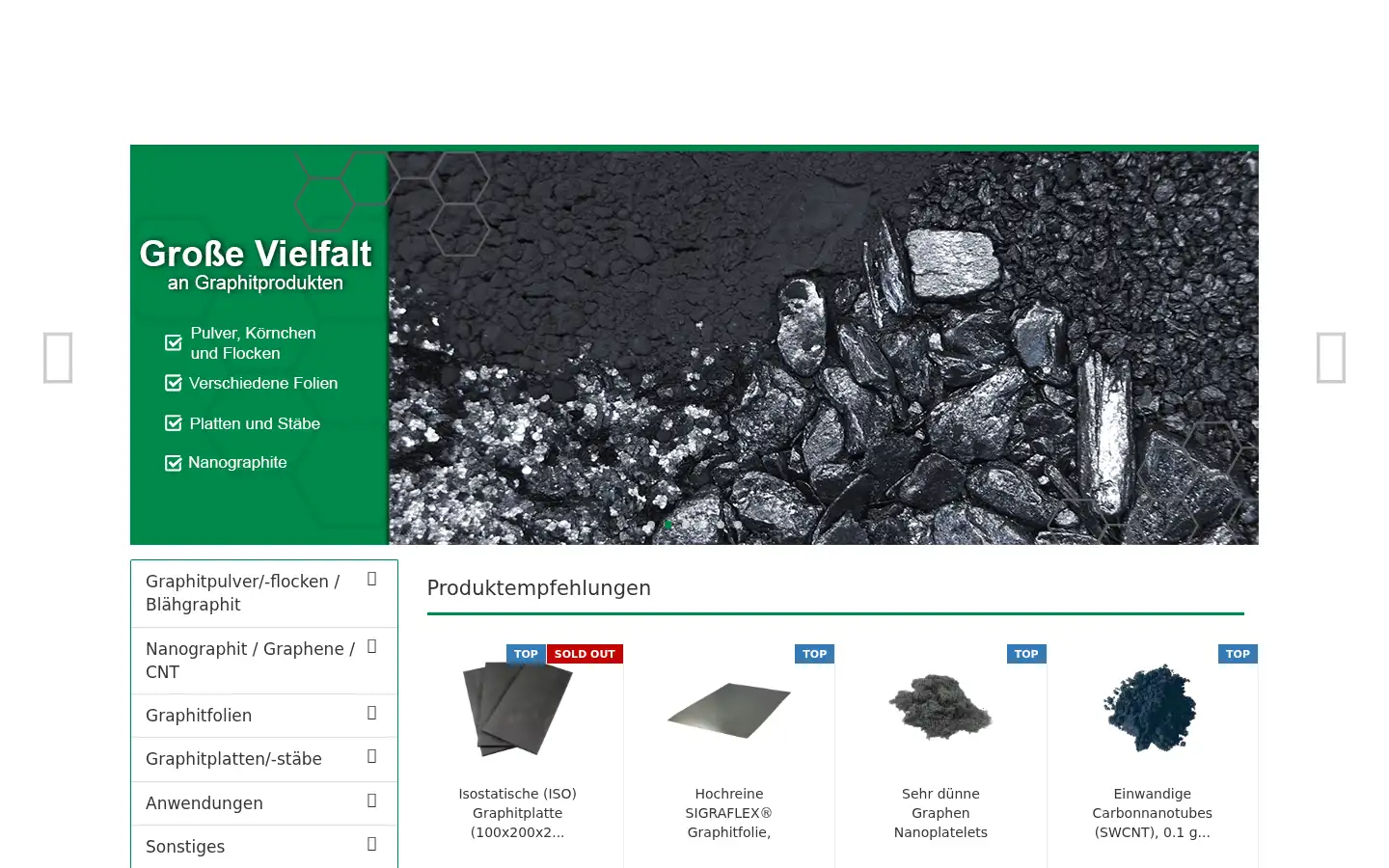 Screenshot of graphite-shop.com