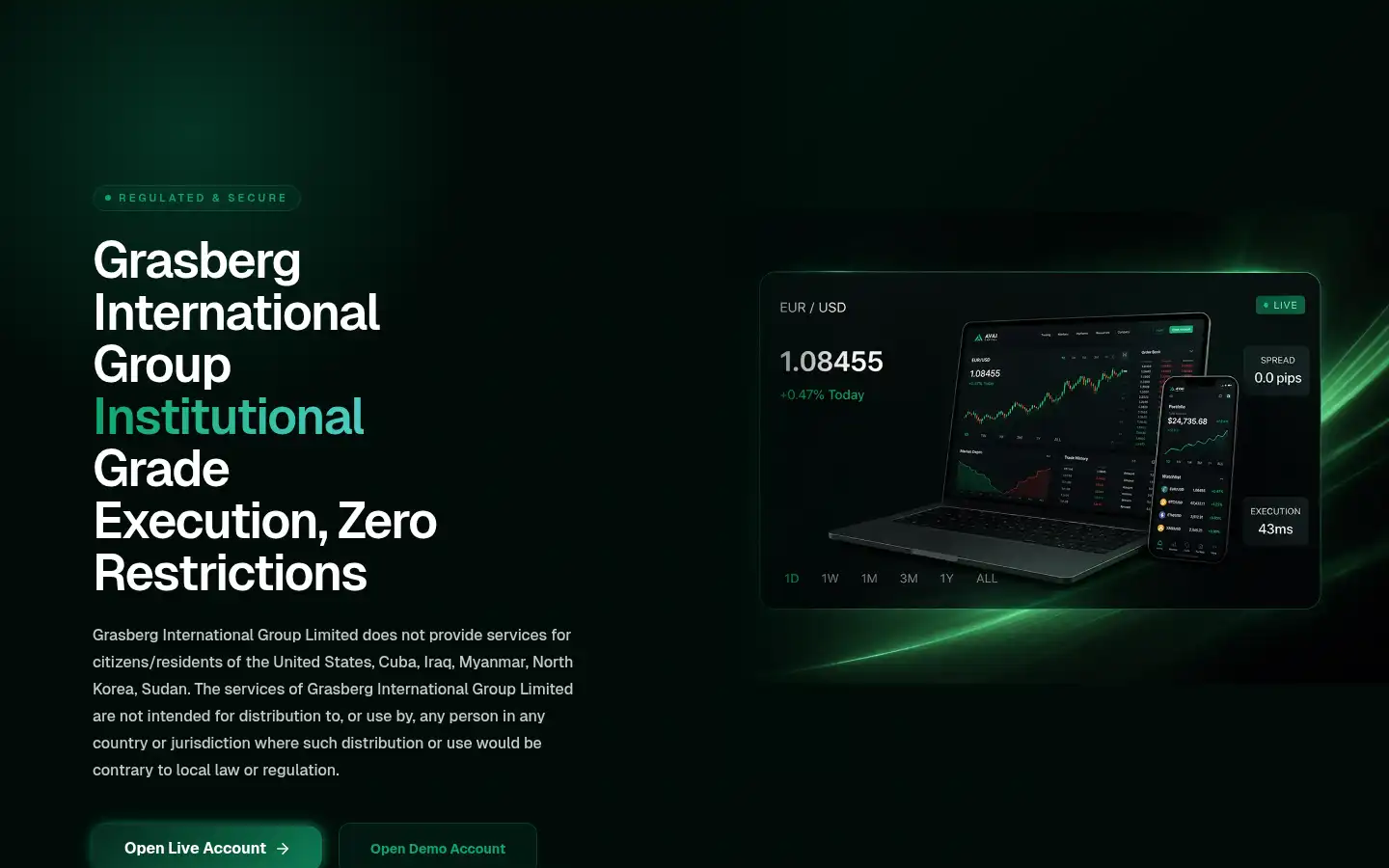 Screenshot of grasberginternational.com