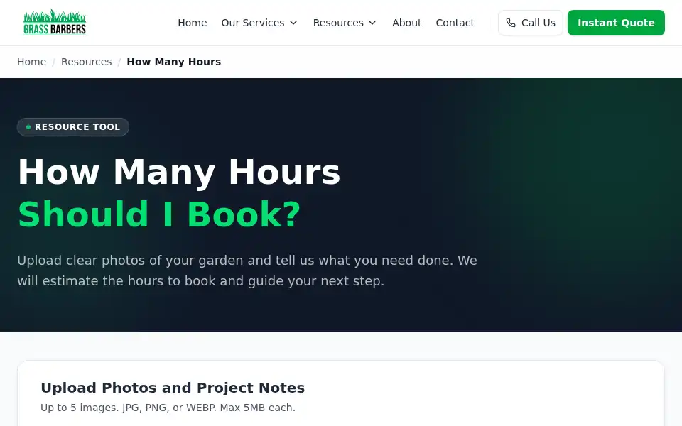 Screenshot of grassbarbers.co.uk