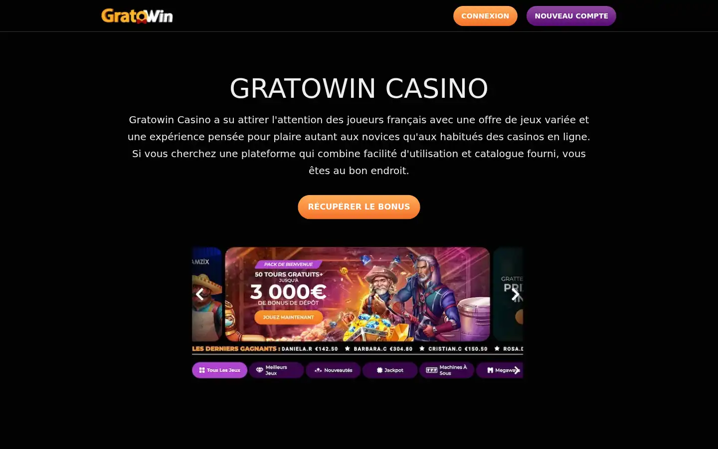 Screenshot of gratowincasino1.com