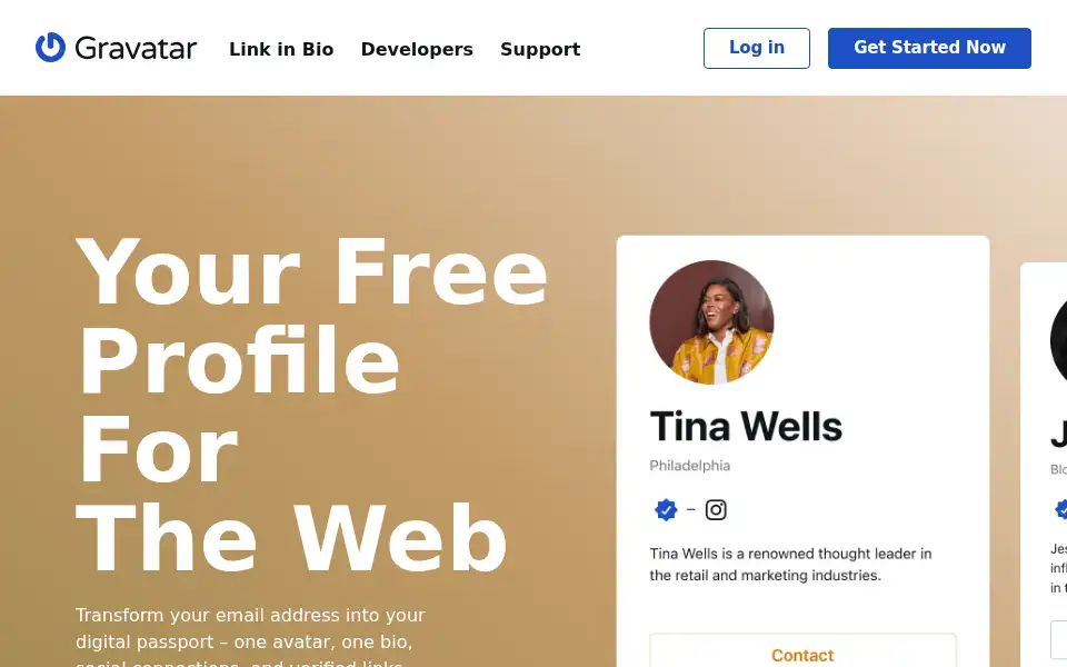 Screenshot of gravatar.com