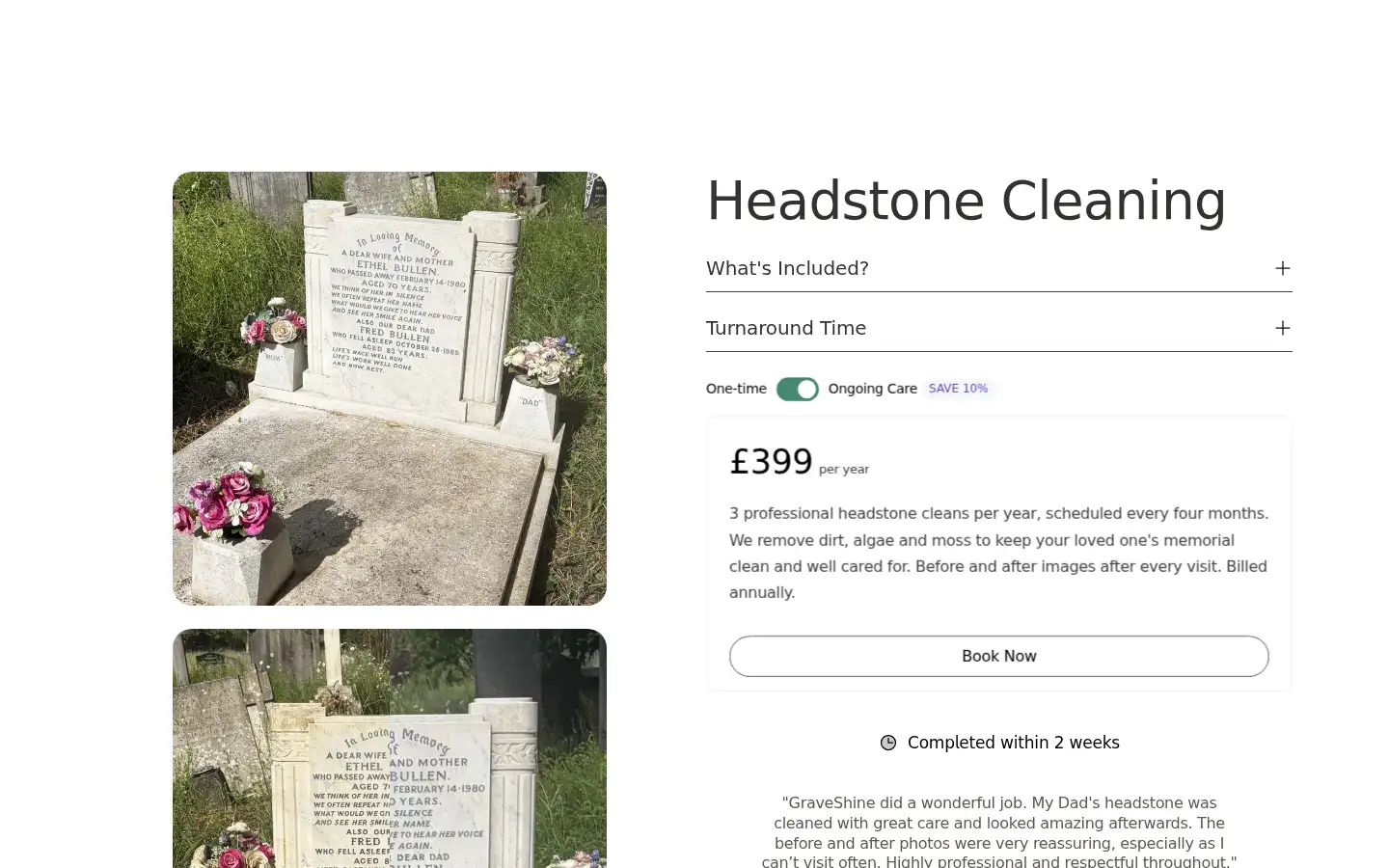 Screenshot of graveshine.com