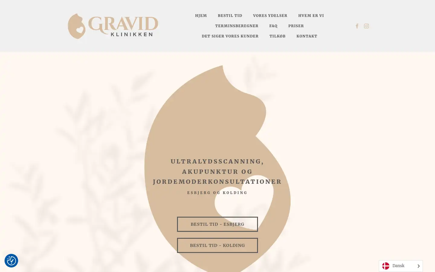 Screenshot of gravidklinikken.dk