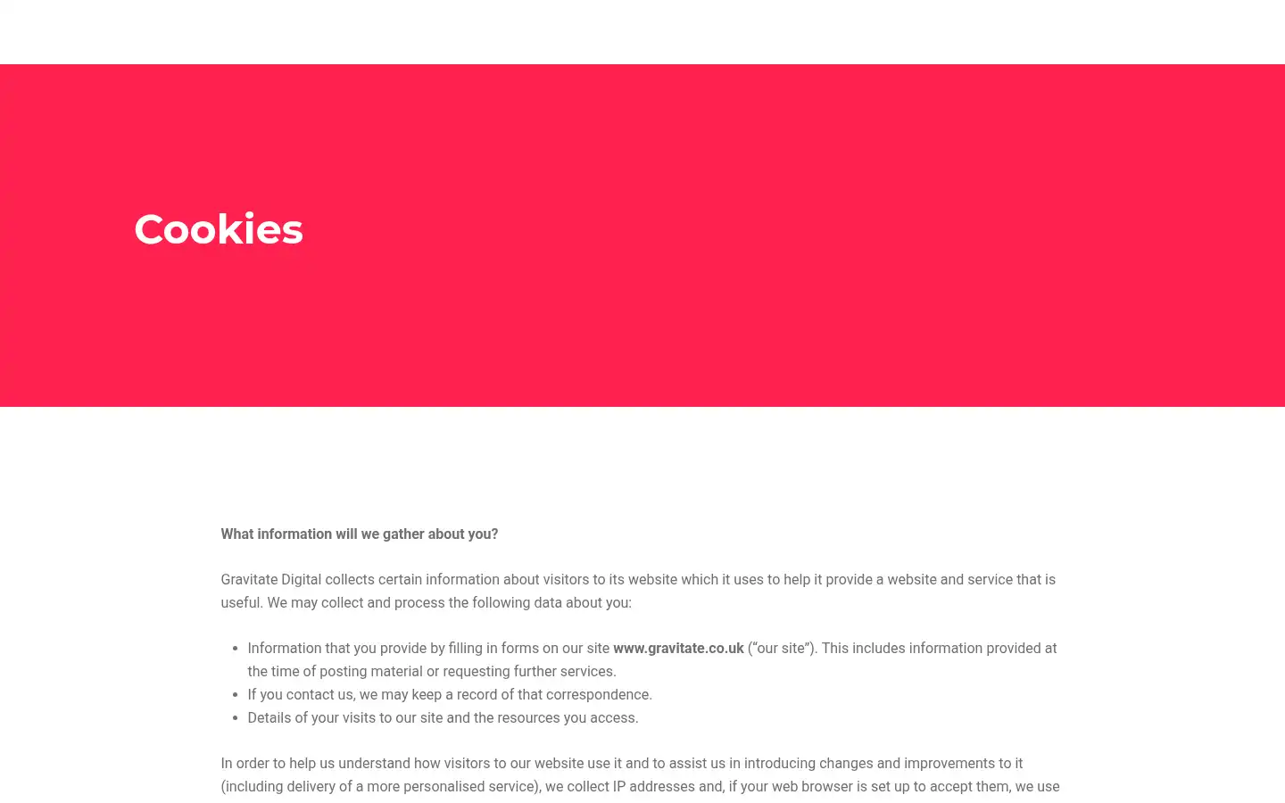 Screenshot of gravitate.co.uk