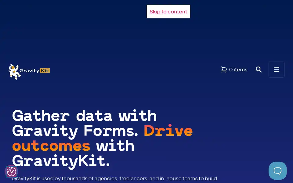Screenshot of gravitykit.com