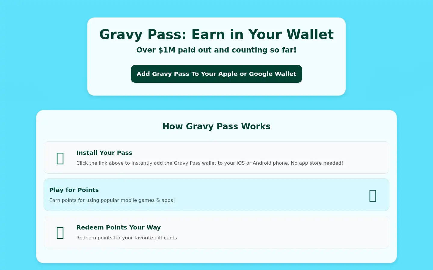 Screenshot of gravypass.com