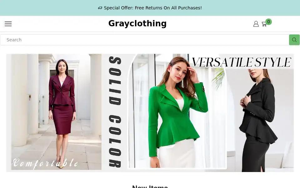 Screenshot of grayclothing.co.uk