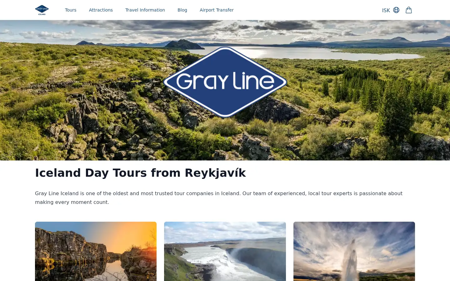 Screenshot of grayline.is