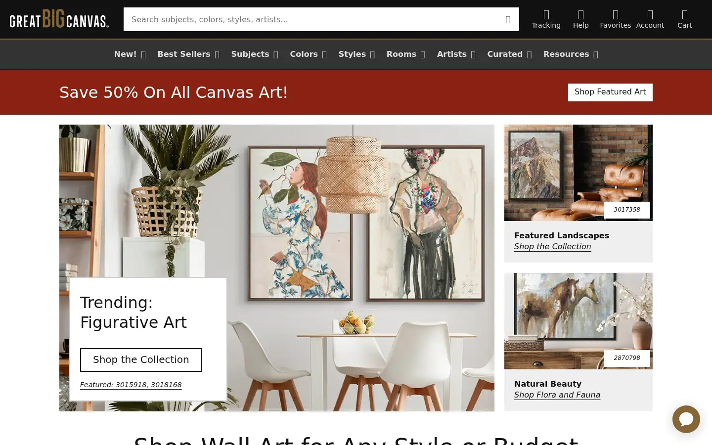 Screenshot of greatbigcanvas.com