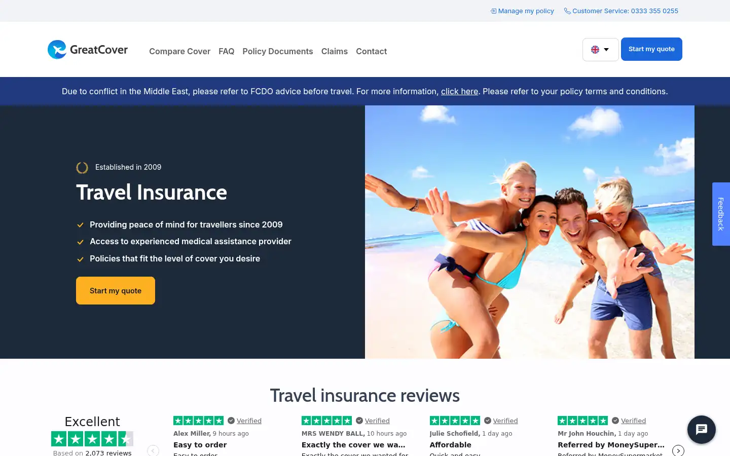 Screenshot of greatcover.com