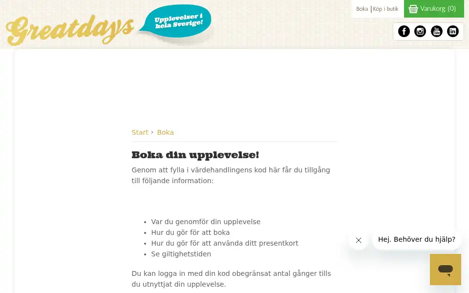 Screenshot of greatdays.se