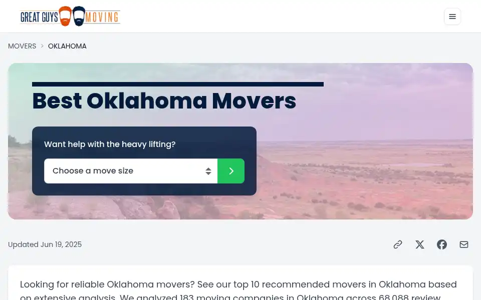 Screenshot of greatguysmoving.com