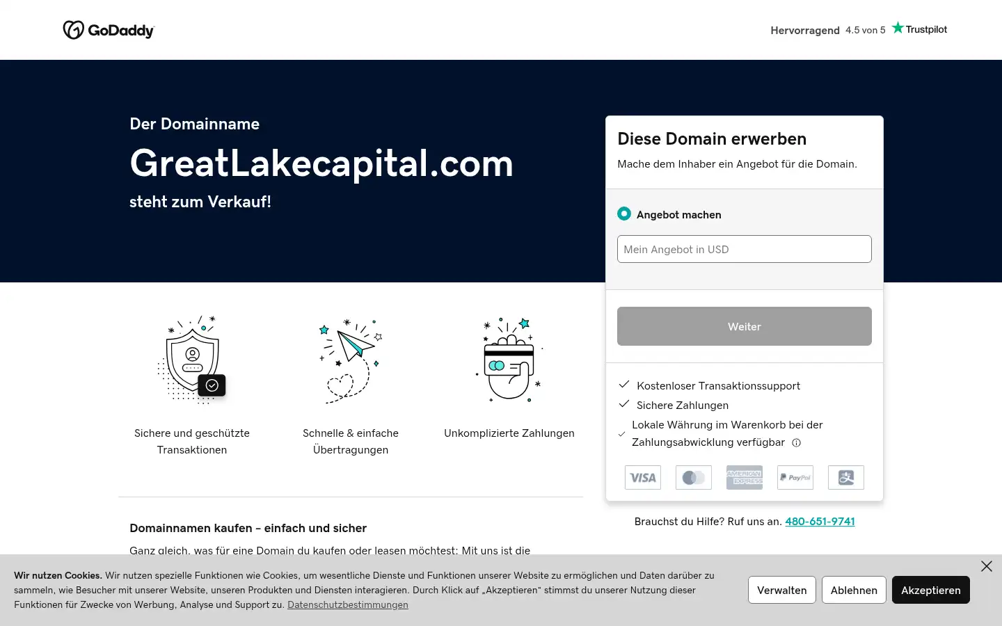 Screenshot of greatlakecapital.com