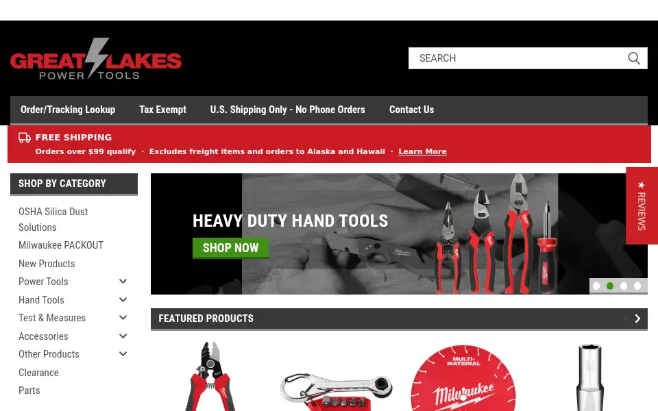 Screenshot of greatlakespowertools.com