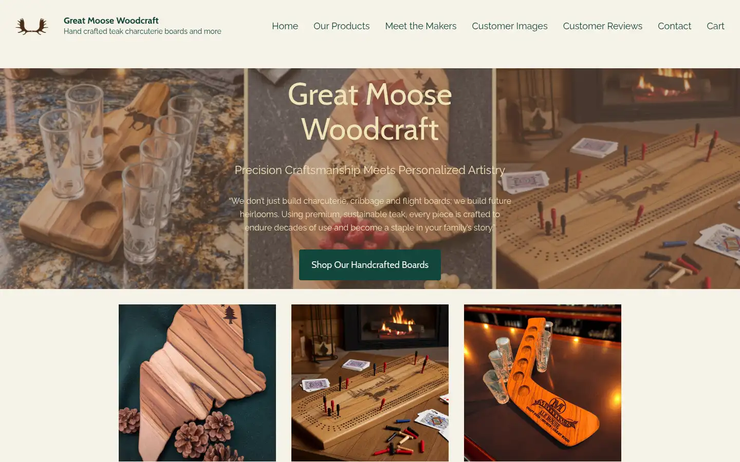 Screenshot of greatmoosewoodcraft.com