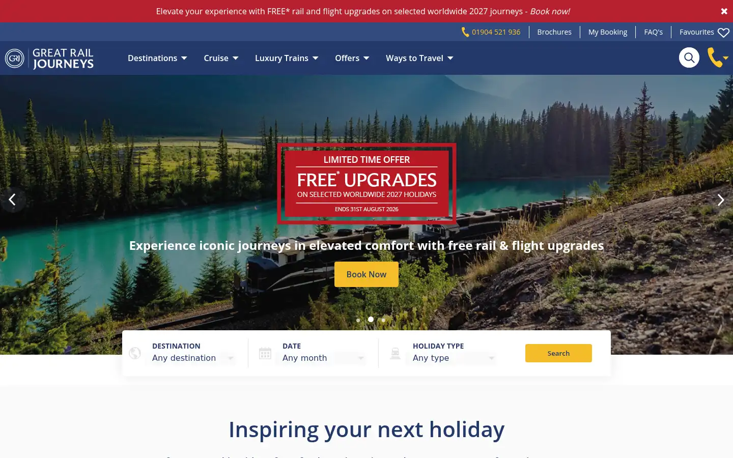 Screenshot of greatrail.com