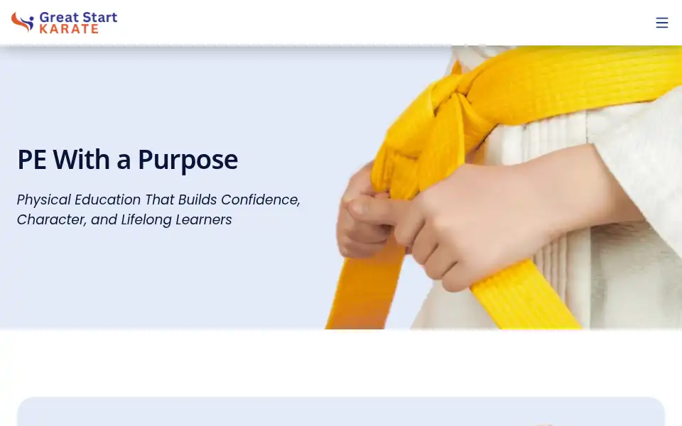 Screenshot of greatstartkarate.com