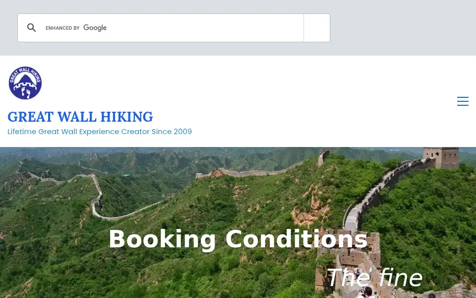 Screenshot of greatwallhiking.com