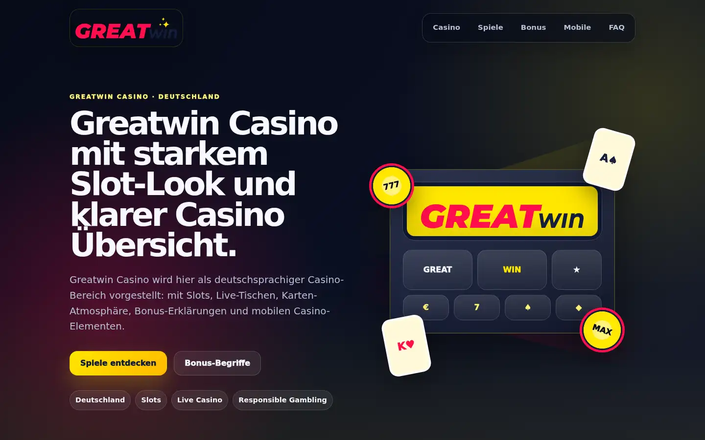 Screenshot of greatwin1casino.de