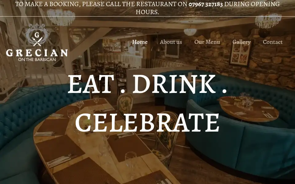 Screenshot of grecianonthebarbican.co.uk