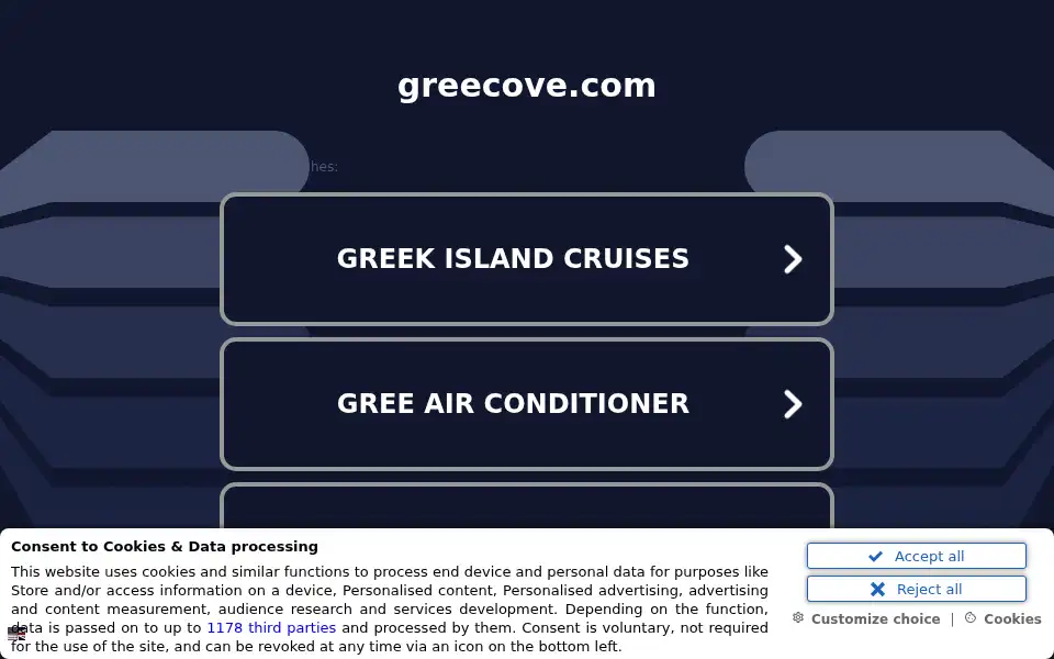 Screenshot of greecove.com