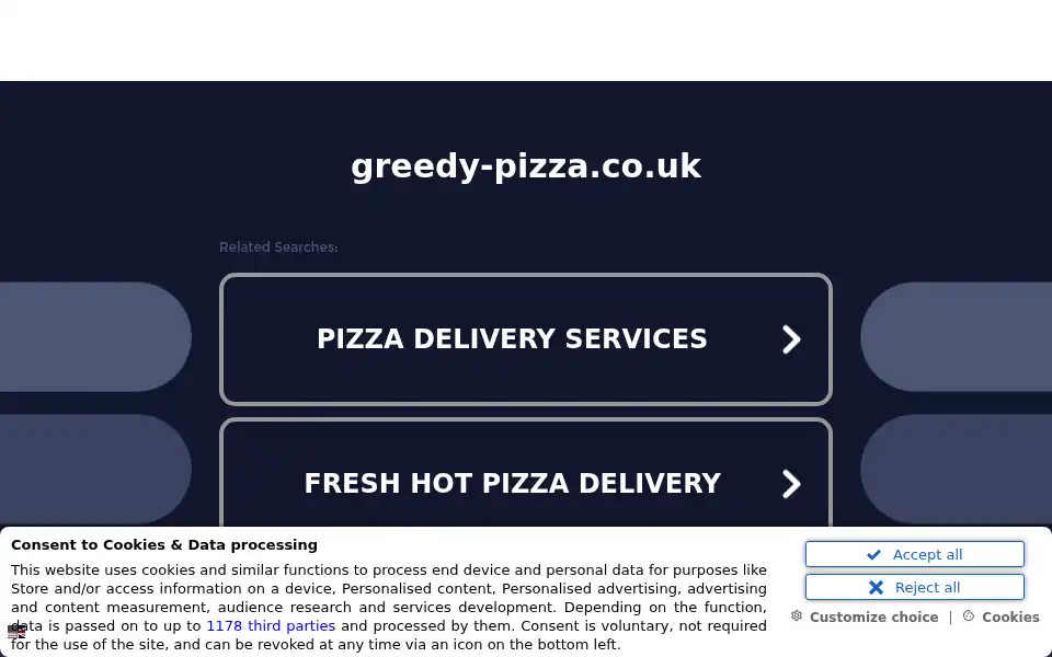 Screenshot of greedy-pizza.co.uk