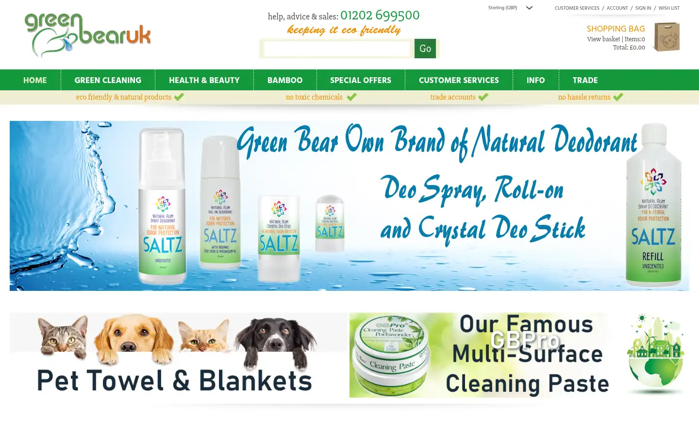 Screenshot of green-bear.co.uk