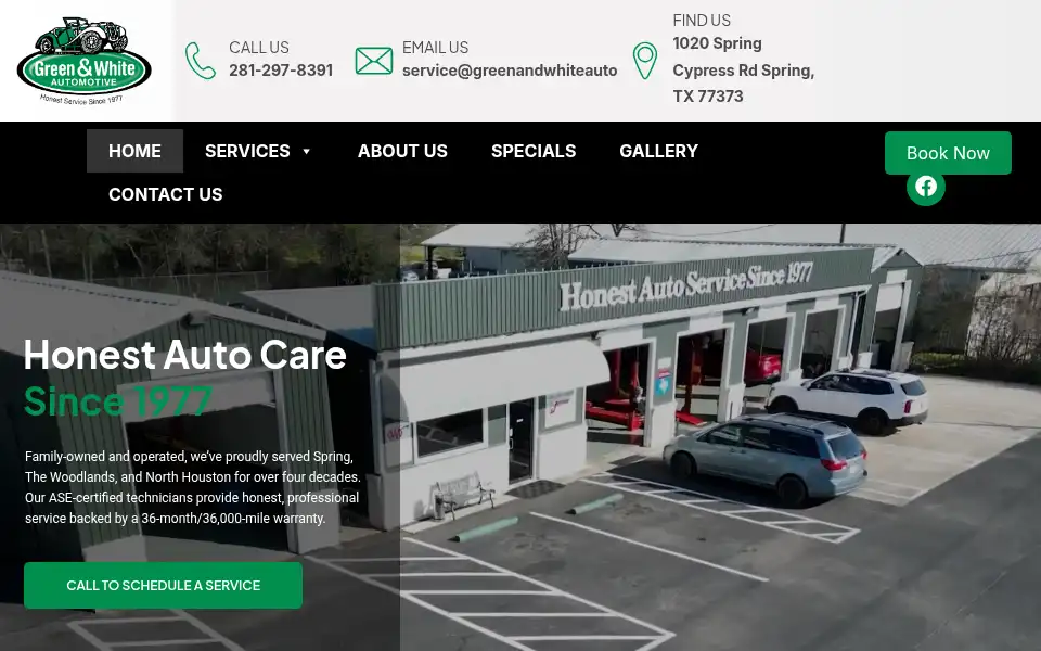 Screenshot of greenandwhiteauto.com