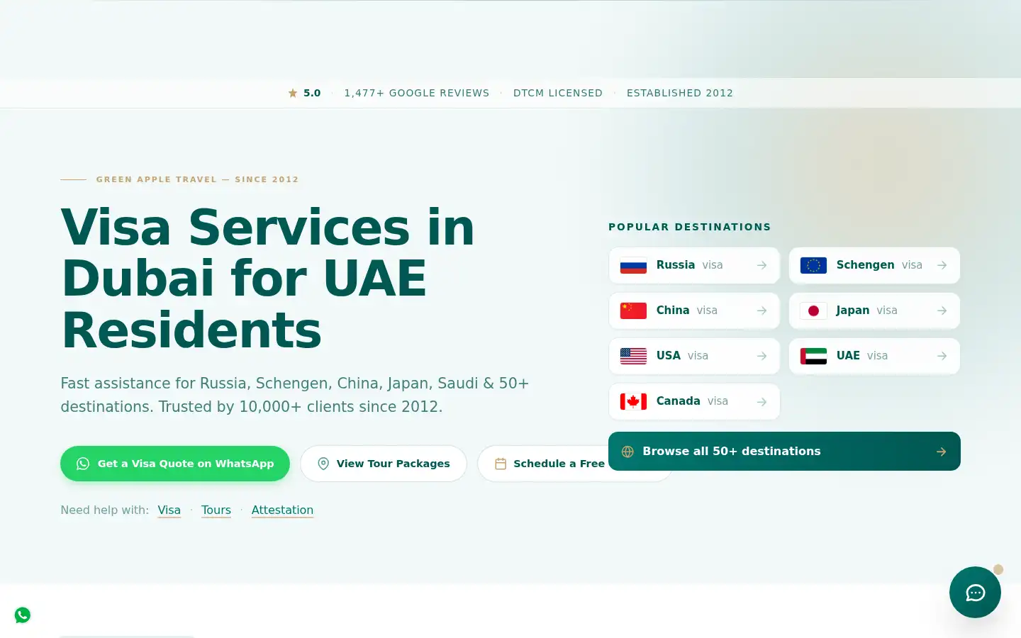 Screenshot of greenappletravel.ae