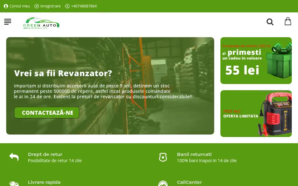 Screenshot of greenautodistribution.ro