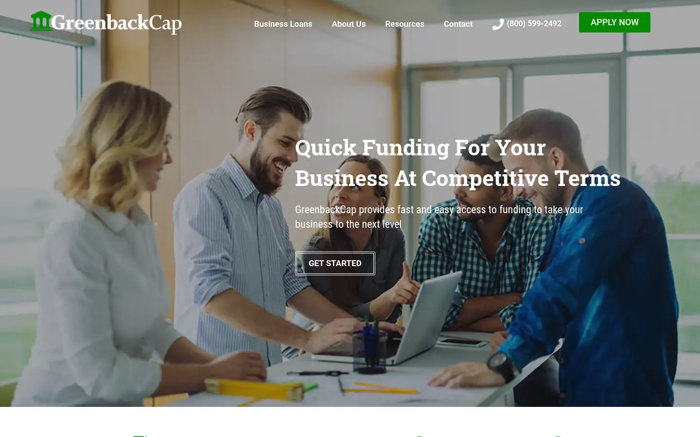 Screenshot of greenbackcap.com
