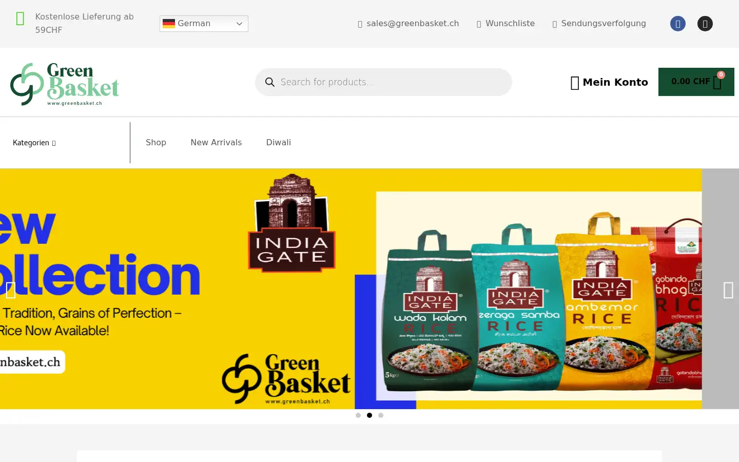 Screenshot of greenbasket.ch