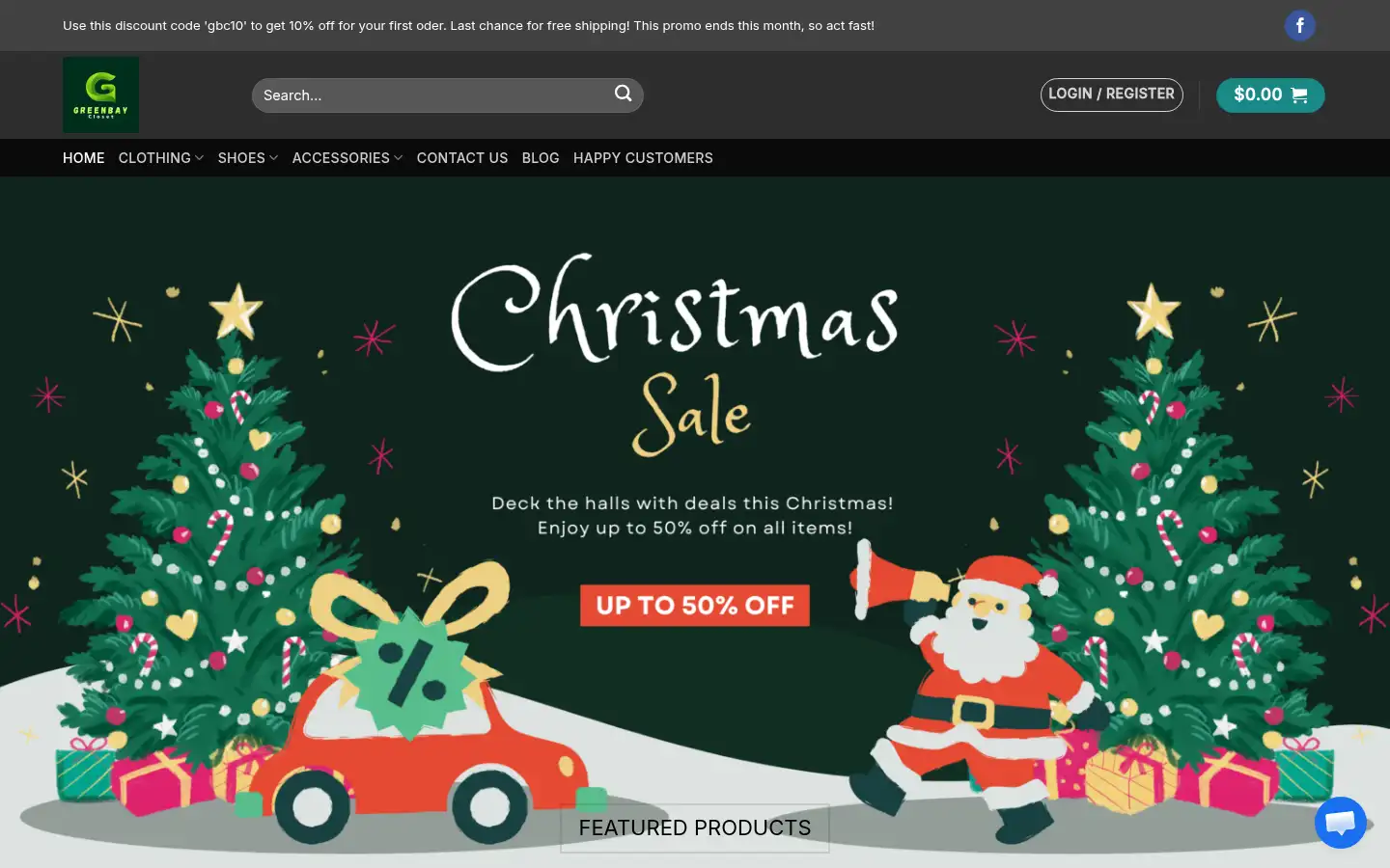 Screenshot of greenbayclother.com
