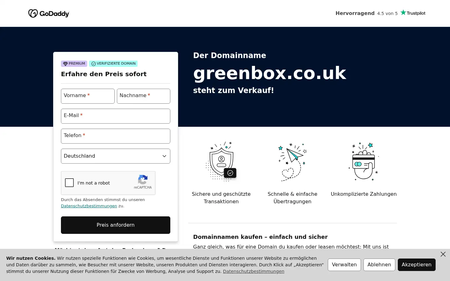 Screenshot of greenbox.co.uk