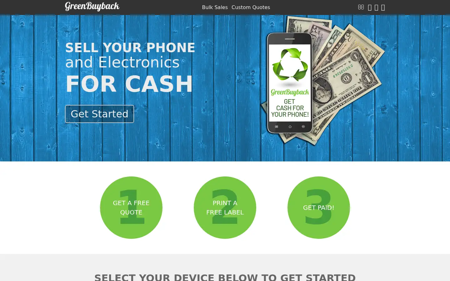 Screenshot of greenbuyback.com
