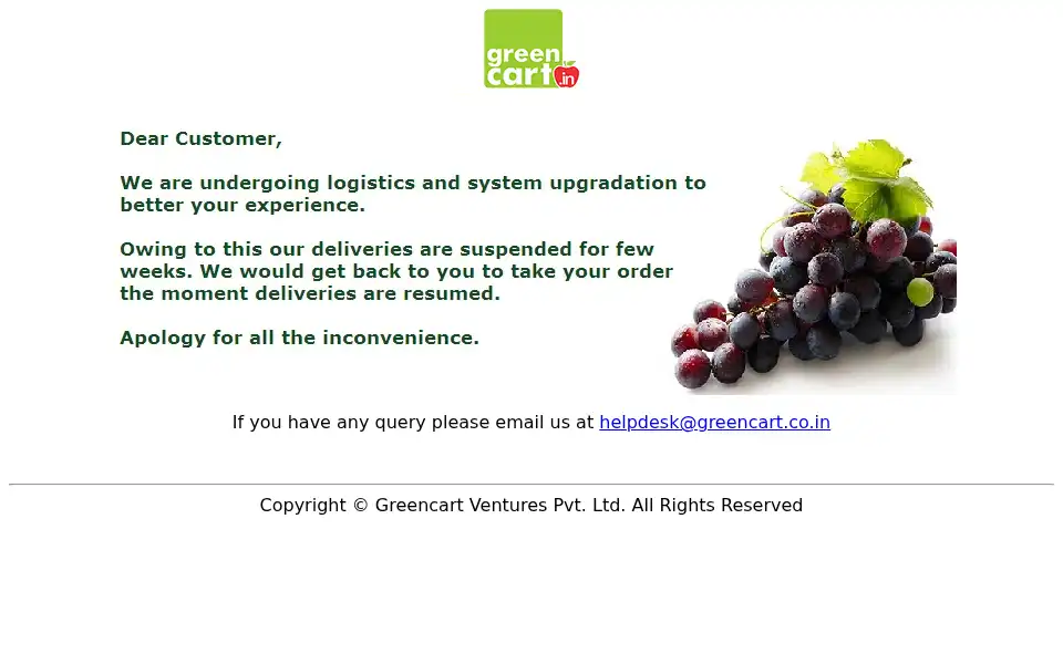 Screenshot of greencart.in