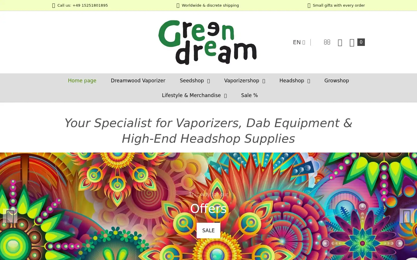 Screenshot of greendream.shop