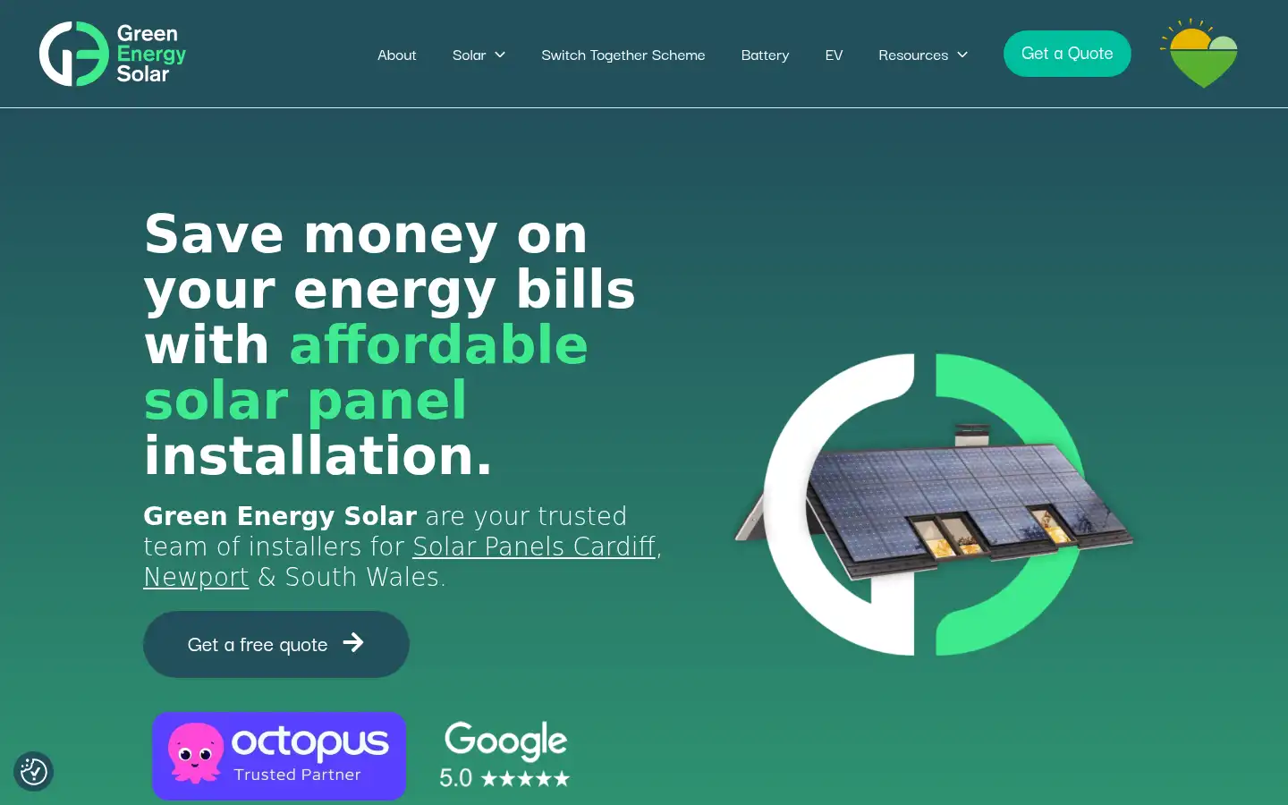 Screenshot of greenenergysolar.co.uk