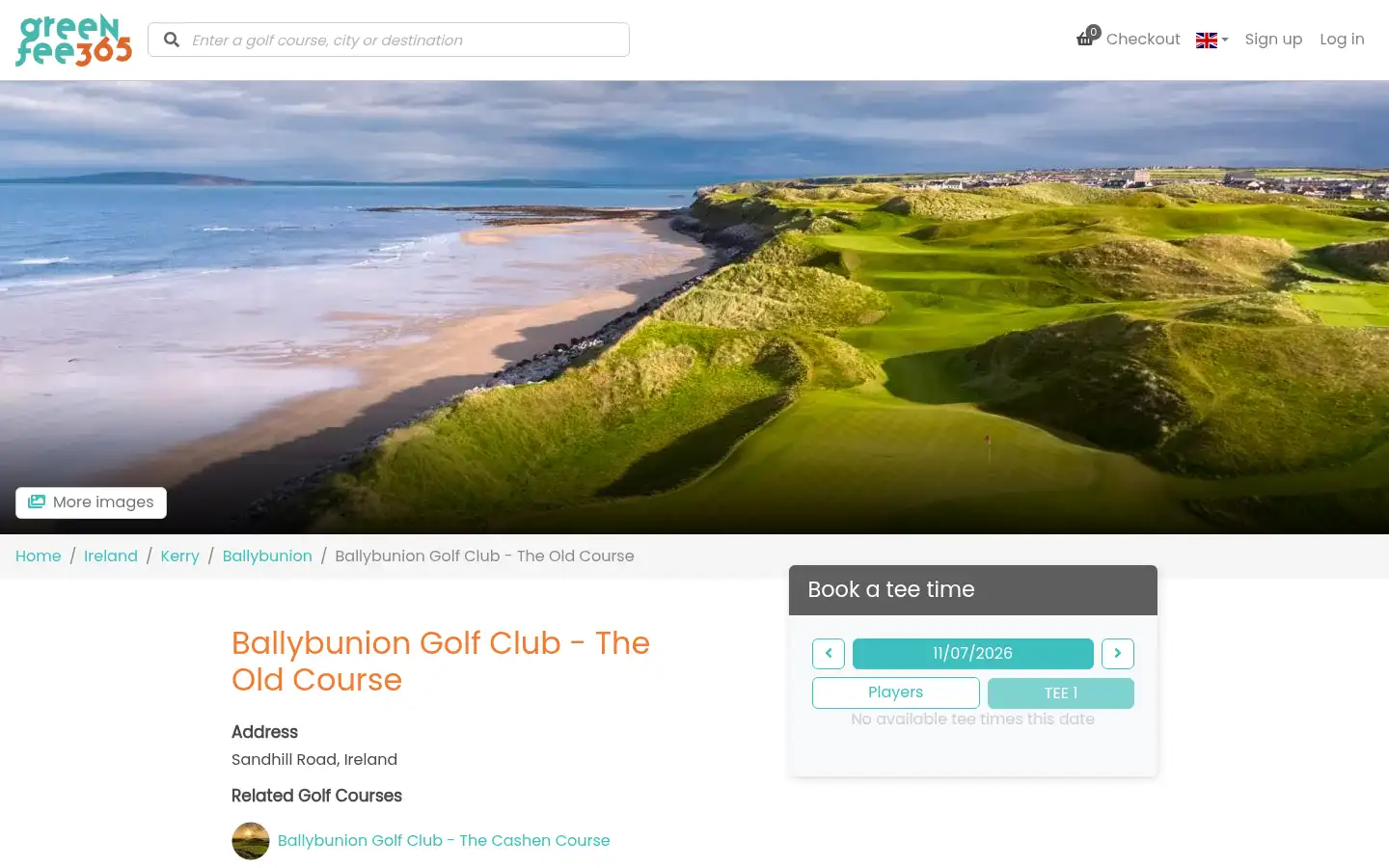 Screenshot of greenfee365.com