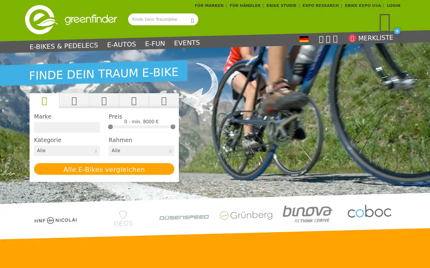 Screenshot of greenfinder.de