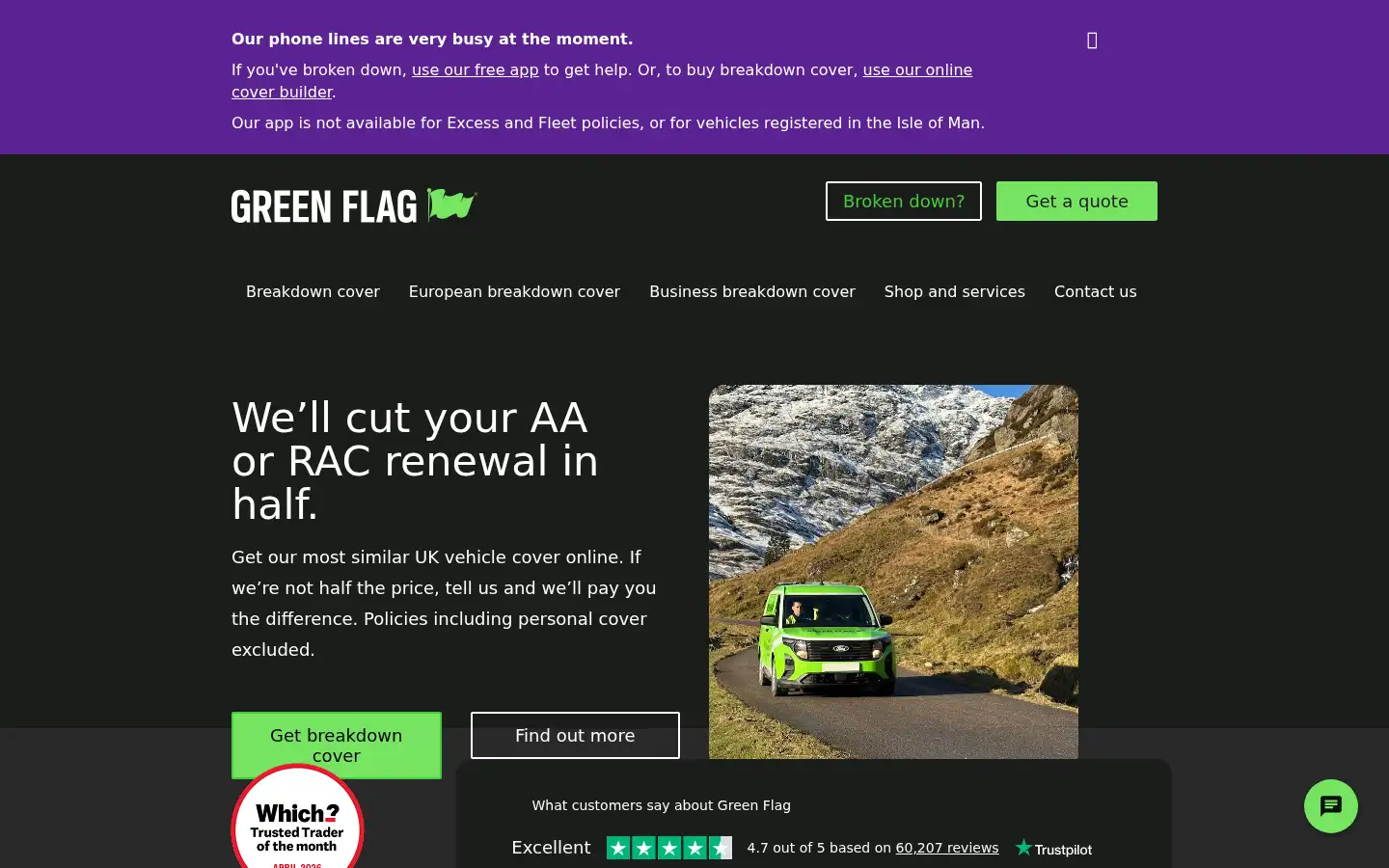 Screenshot of greenflag.com