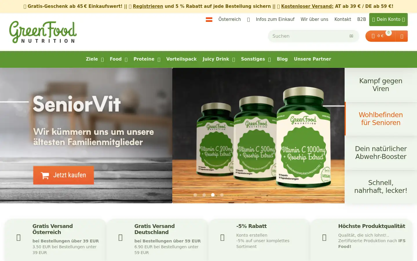 Screenshot of greenfoodnutrition.at