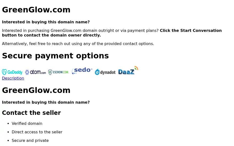 Screenshot of greenglow.com