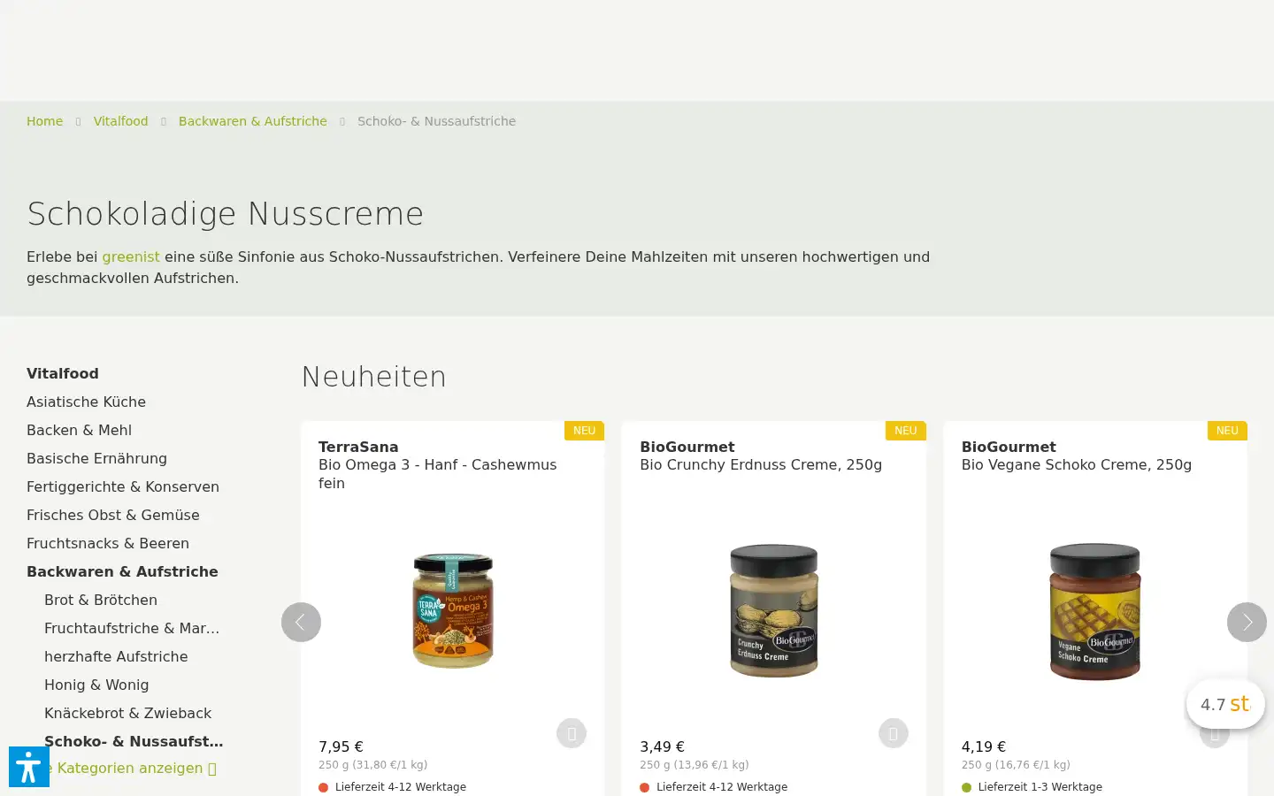 Screenshot of greenist.de